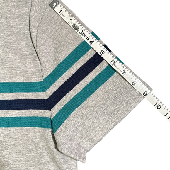 Threads 4 Thought Men's M Ashby Pique Polo Gray‎ Striped Sustainable Shirt | NEW - Picture 8 of 11